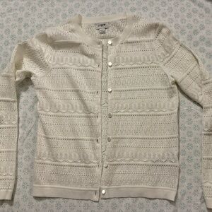 J. Crew Women's White Textured Cardigan